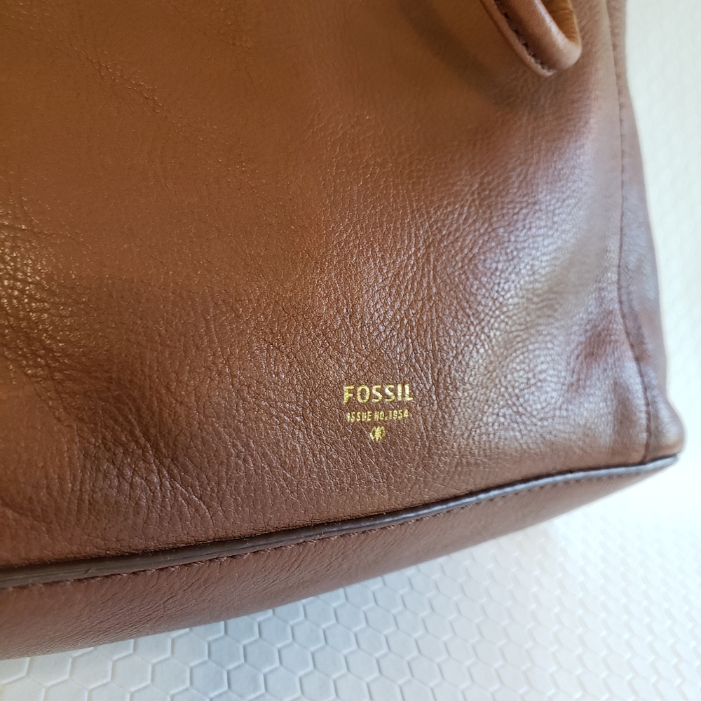 Fossil VTG Leather Drawstring Purse Bag Tote - Picture 7 of 13